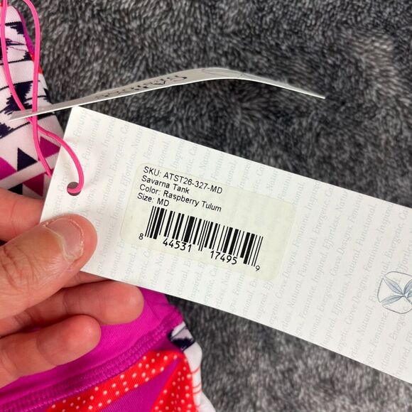 Carve Designs Savarna Tank Top Raspberry Tulum Pickleball Geometric M NWT - Picture 3 of 8